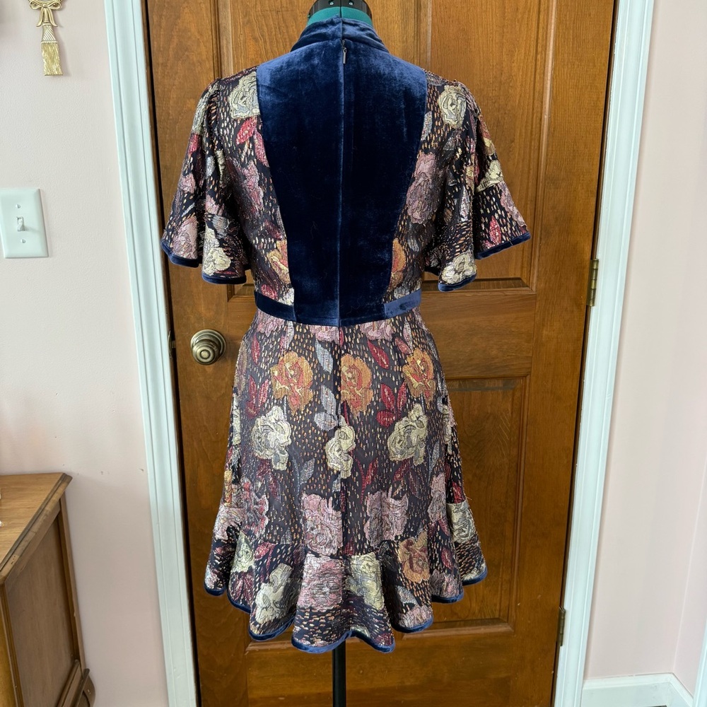 Rebecca Taylor silk blend metallic dress size 2 - Picture 4 of 6